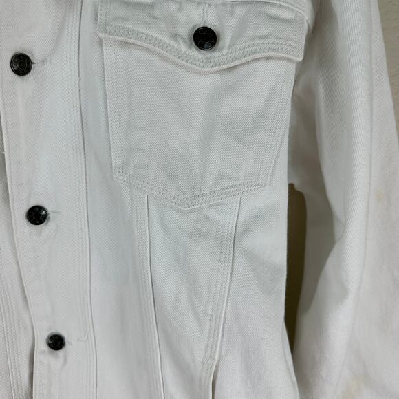 Vintage Sunbelt White Denim Jacket Women’s Large Y2K Festival Cottagecore - Picture 5 of 8